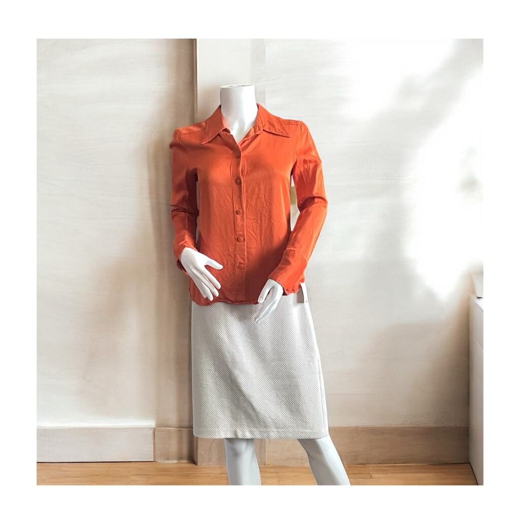 Orange Zara Satin Button Down Size Medium